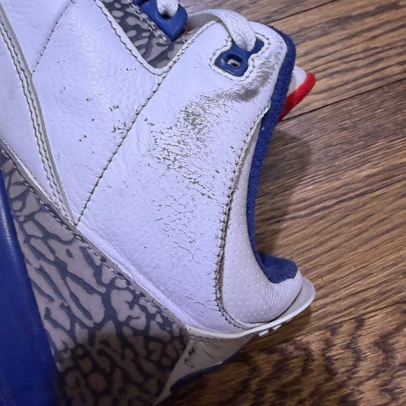 Nike Air Jordan 3 Retro OG "True Blue" in white leather Size 13 - Picture 6 of 11